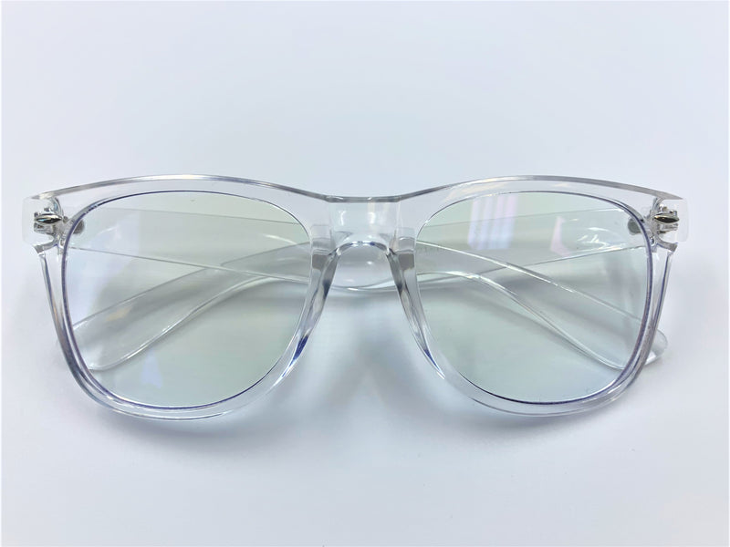 Blue light filtering glasses with clear frames
